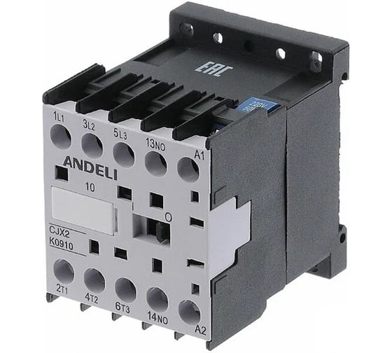 Изображение товара Миниконтактор ANDELI CJX2-K0901 9A 220V/AC3 1НЗ 50Гц () ADL08-084