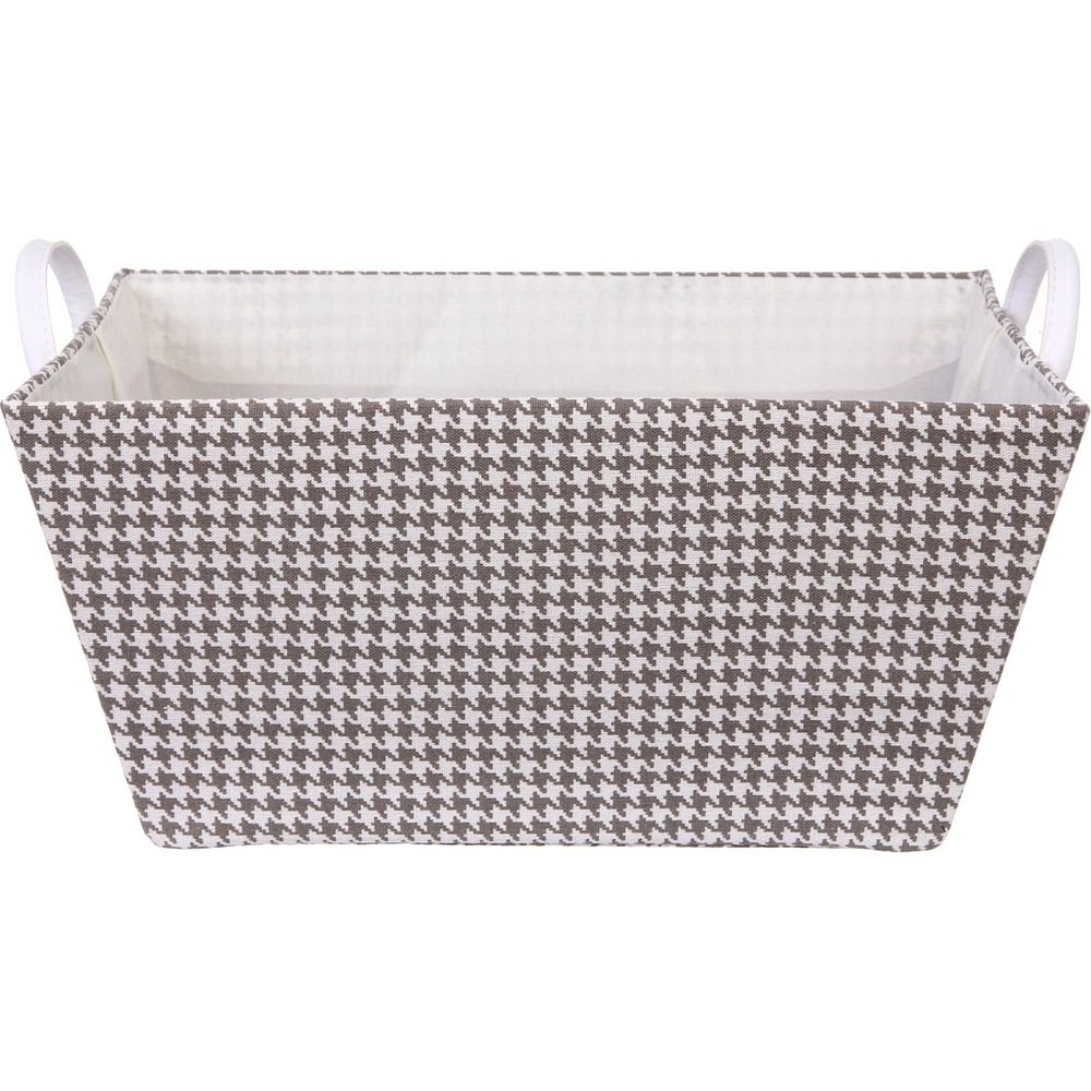 Изображение товара Коробка для хранения с ручками Селфи ЭЛИНТ, цвет пастельно серый, 39*26*18см (лейбл) 980-0008