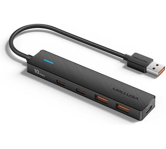 Изображение товара Концентратор Vention USB 3.2 Gen 2 AM/ 2хUSB-C/ 2хUSB-A Черный - 0.15м. CHSBB