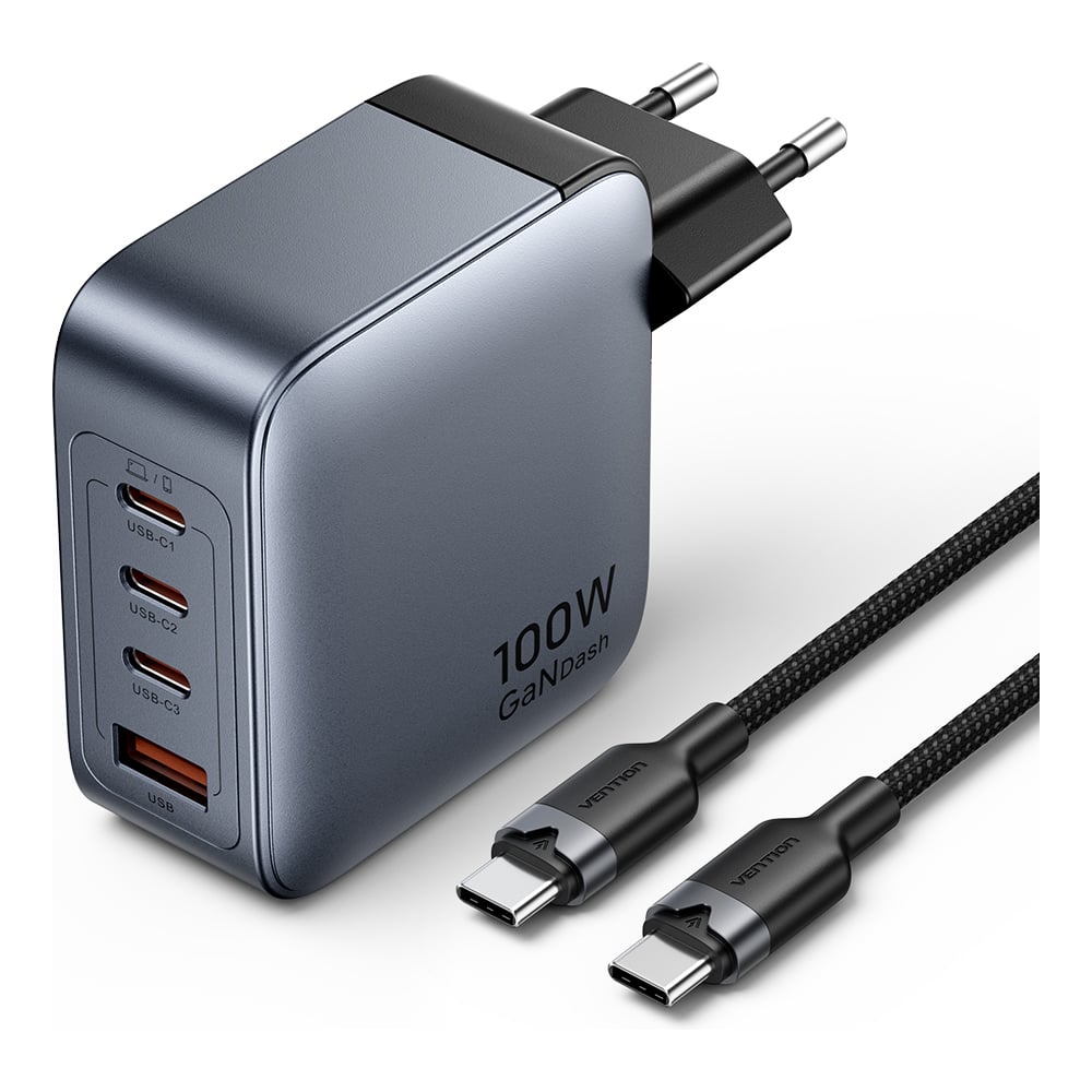 Изображение товара Зарядное устройство Vention TZ-FETH0-EU 100W 4 порта GaN