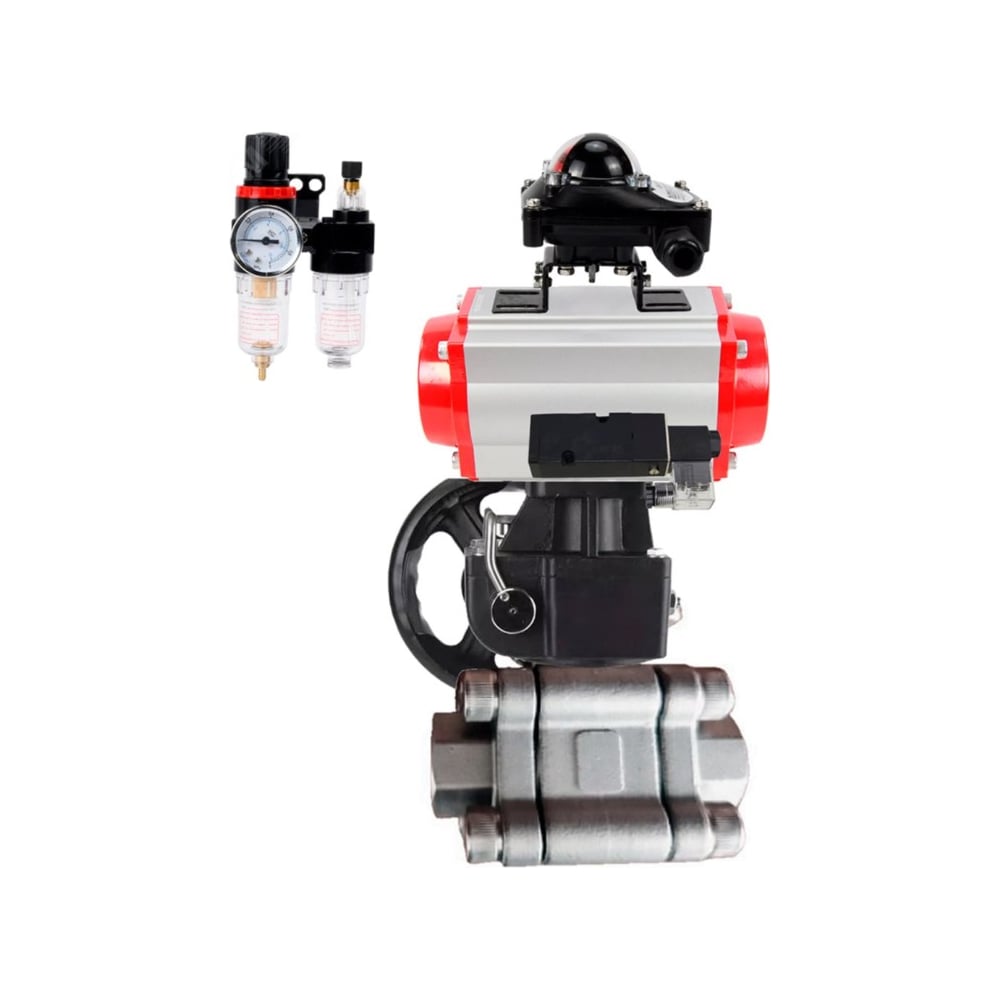 Изображение товара Кран шаровой 316-316-PTFE-FP-SW-ISO-H Ду40 Ру63 под приварку, пневмопривод DA-065, пневмораспр. 24VDC, БКВ LSB-210, дублёр HDM-1, БПВ DN.ru D160-76077