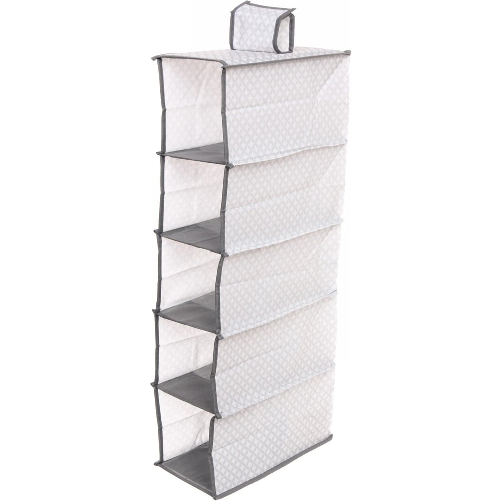 Изображение товара Кофр - органайзер подвесной Селфи ЭКЛАТТ, цвет пыльно - серый, 5 отделений, 30*15*70см 980-083