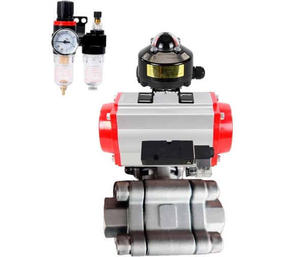 Изображение товара Кран шаровой 316-316-PTFE-FP-SW-ISO-H Ду40 Ру63 под приварку, пневмопривод DA-065, пневмораспр. 24VDC, БКВ LSB-510 Ex, БПВ DN.ru D160-76112