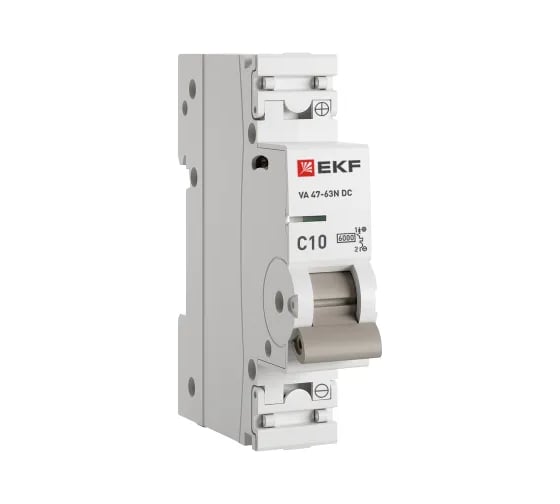 Изображение товара Автоматический выключатель EKF ВА 47-63N DC 1P 10А (C) 6kA PROXIMA M63DC6110C