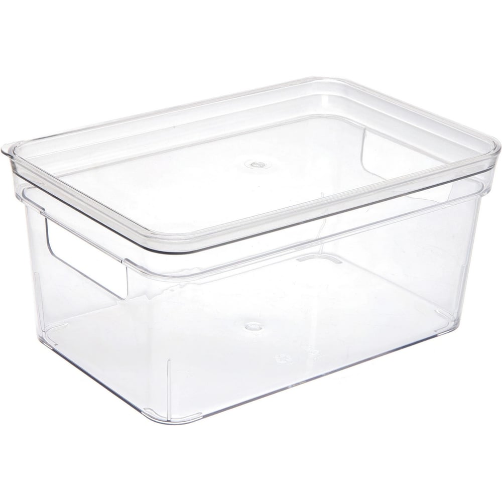 Изображение товара Органайзер для хранения с крышкой Селфи ФЛАТТО, прозрачный, 25.2*16.8*11.8см (лейбл) 965-409