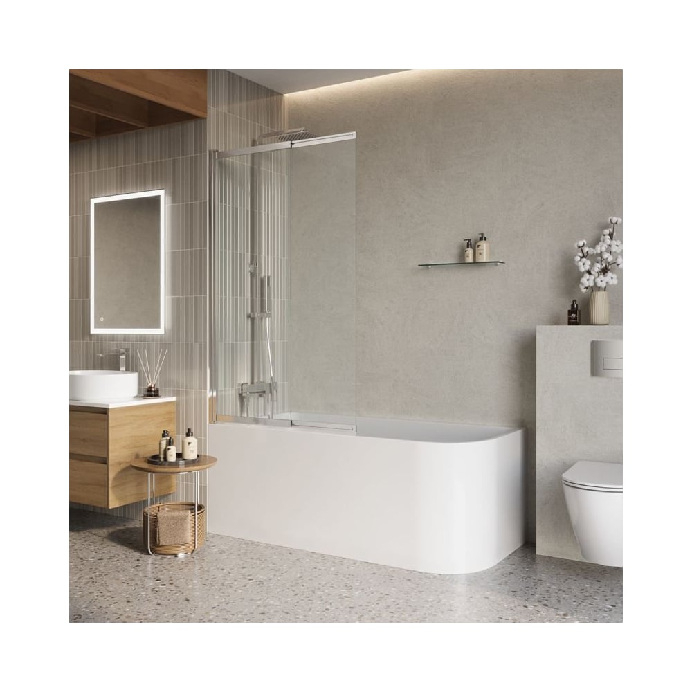 Изображение товара Душевая шторка на ванну BelBagno LUCE-VF-11-100/145-C-Cr