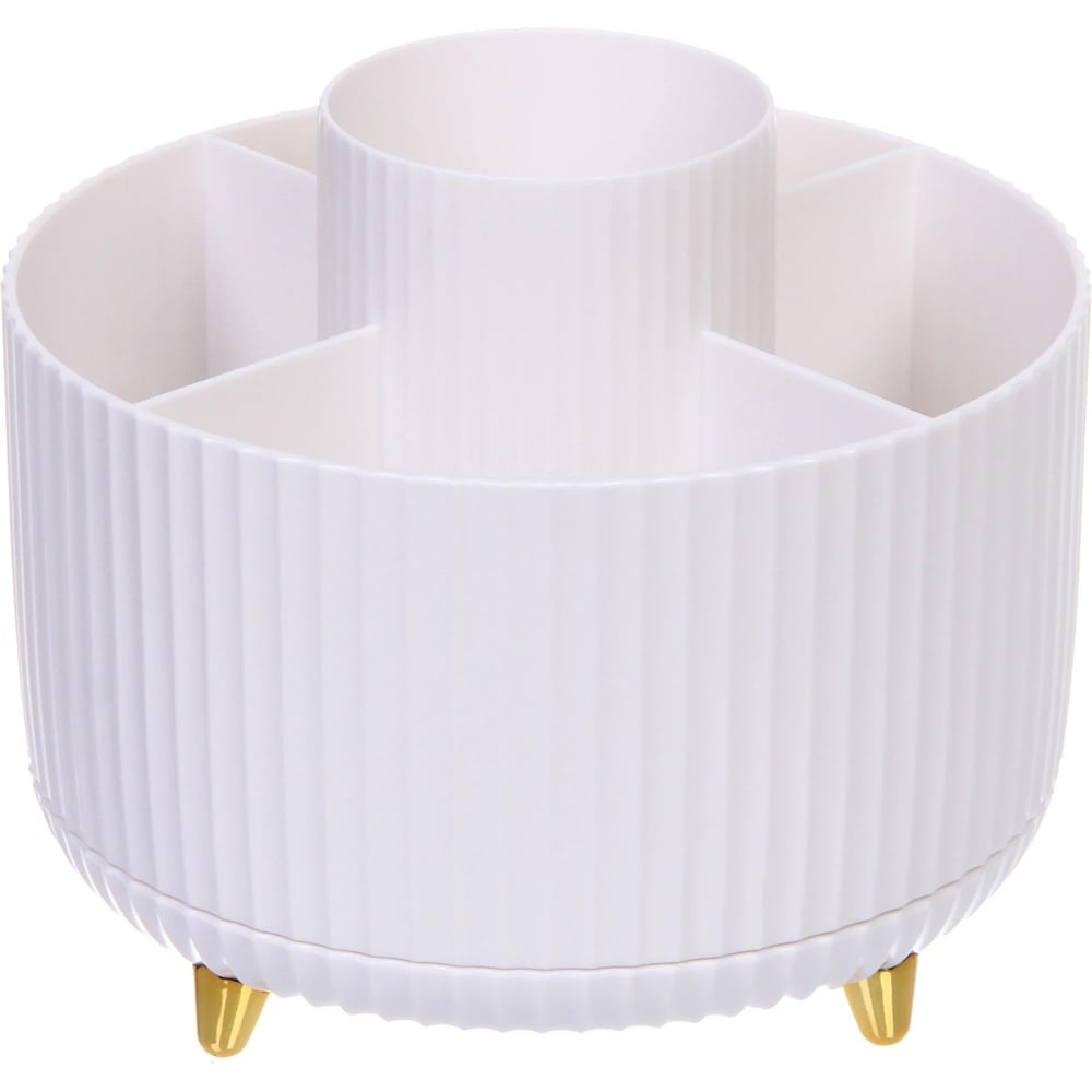 Изображение товара Органайзер для хранения Селфи ПИАНОНО, цвет белый, поворот 360, 14*15см (коробка) 658-218