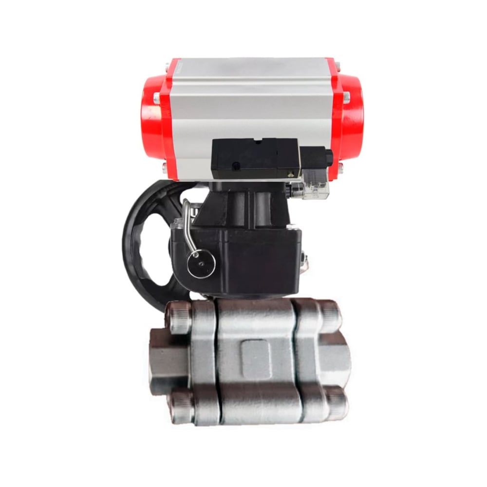 Изображение товара Кран шаровой 316-316-PTFE-FP-SW-ISO-H Ду40 Ру63 под приварку, пневмопривод DA-065, пневмораспр. 24VDC, дублёр HDM-1 DN.ru D160-76137