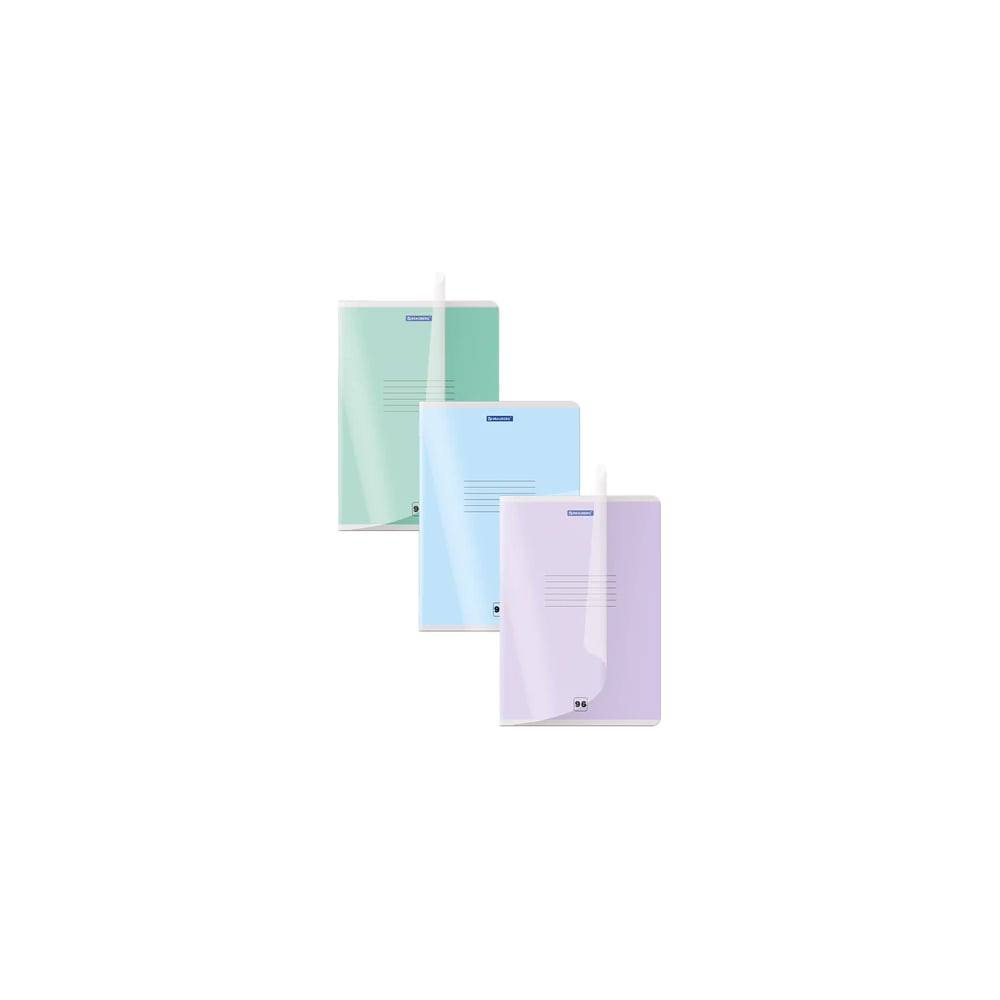 Изображение товара Бизнес-тетрадь BRAUBERG обложка пластик (прозрачный) А4 96л. скоба, клетка, Smart Cover, АССОРТИ, КОМПЛЕКТ 3 шт., 405042