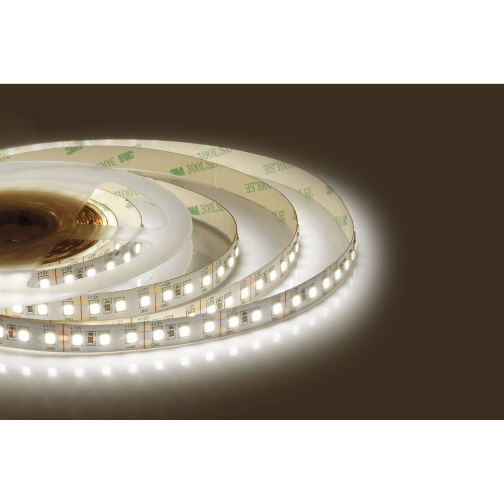 Изображение товара Светодиодная лента Apeyron 12В, 14,4Вт/м, smd2835, 120д/м, IP20, 1400Лм/м, подложка, 10мм, 30м, теплый белый/ 00-522