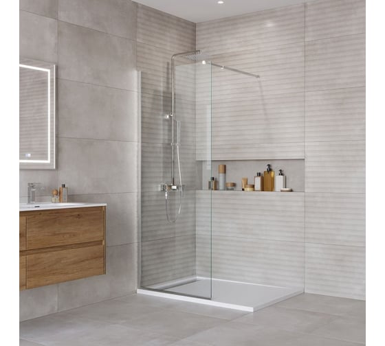 Изображение товара Душевая перегородка BelBagno KRAFT-L-1-80-C-Cr