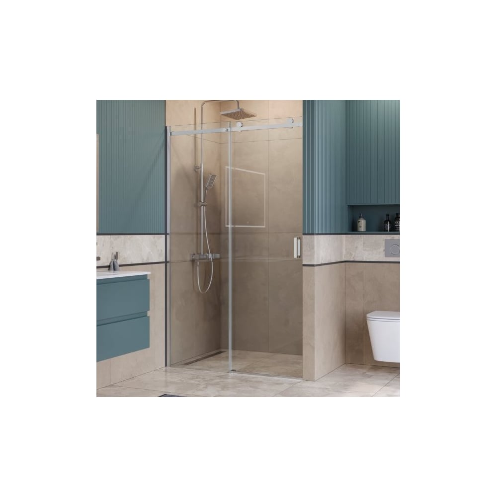 Изображение товара Душевая дверь BelBagno Soft Close 1200 мм прозрачное стекло хром профили