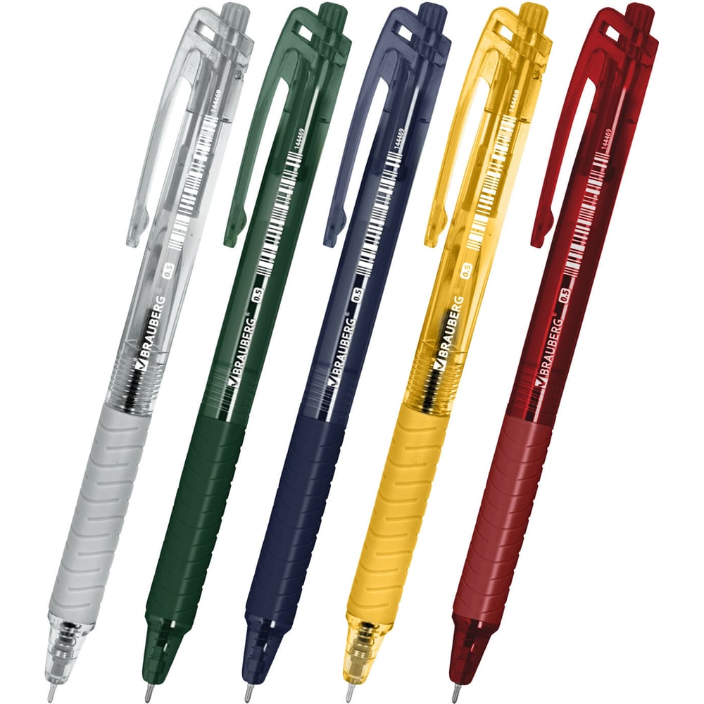 Изображение товара Ручка шариковая автоматическая BRAUBERG с грипом CLASSIC DARK COLOR, СИНЯЯ, узел 0,5 мм, КОМПЛЕКТ 24 шт., 144469