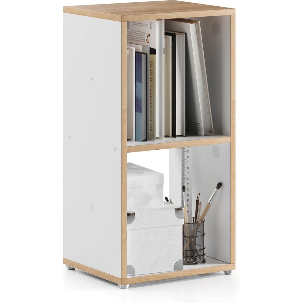 Изображение товара Модуль мебельный Металл-Завод GUTTA вертикальный 68х35х30 см, 2 секции, белый, эвок GWM6835302EX