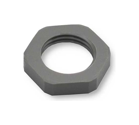 Изображение товара Крепеж для гофрированных труб WEYER GMK-P07DG-k50, контргайка, цвет темно-серый, внутр. PG07, комплект-50 шт. WE4603500-50