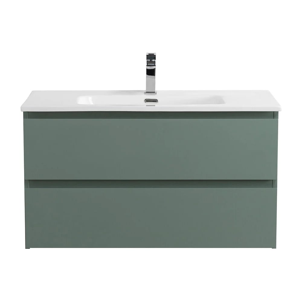 Изображение товара Подвесная база под раковину BelBagno KRAFT-800-2C-SO-VO с ящиками и элегантным зелёным дизайном