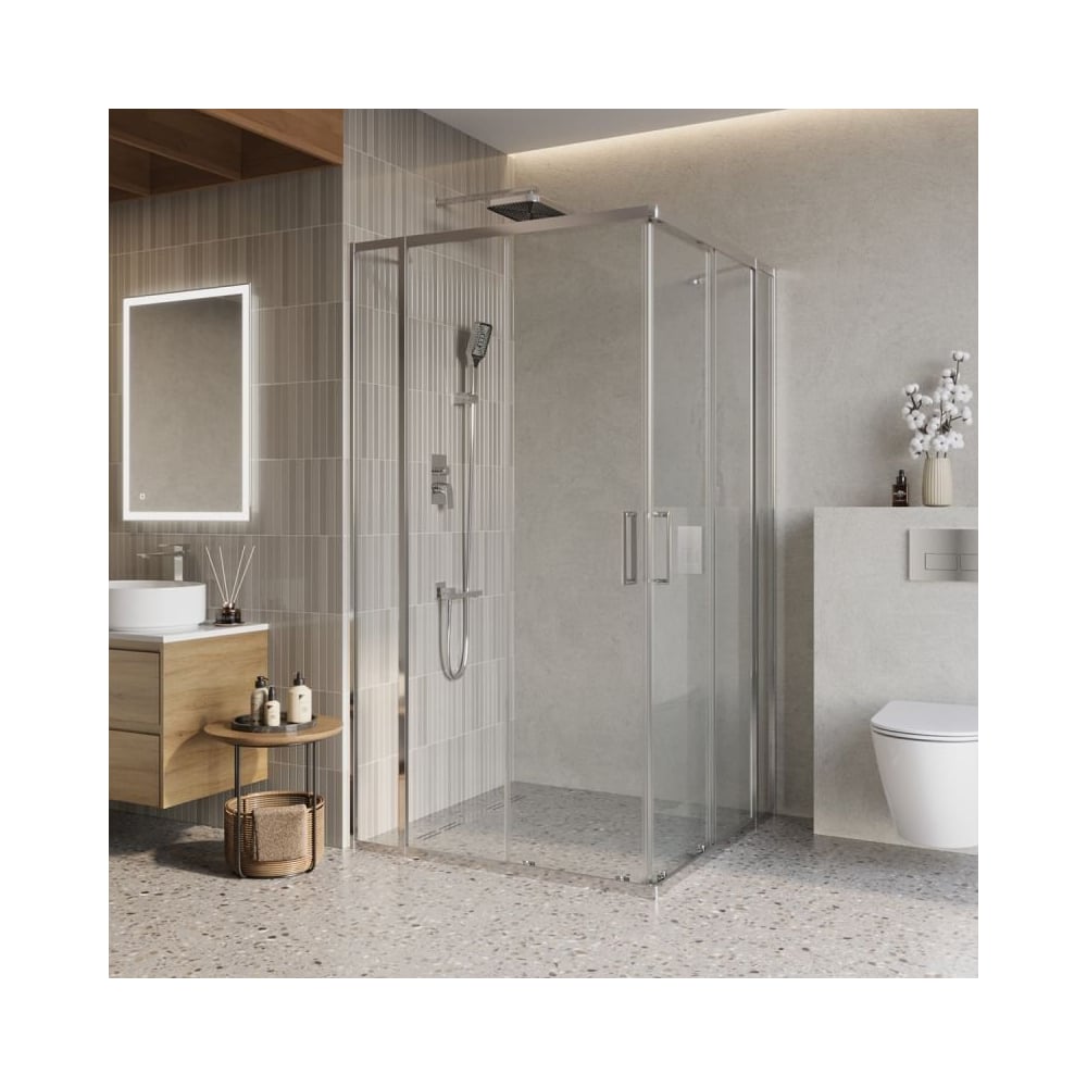 Душевой уголок BelBagno LUCE-A-22-80+30-C-Cr