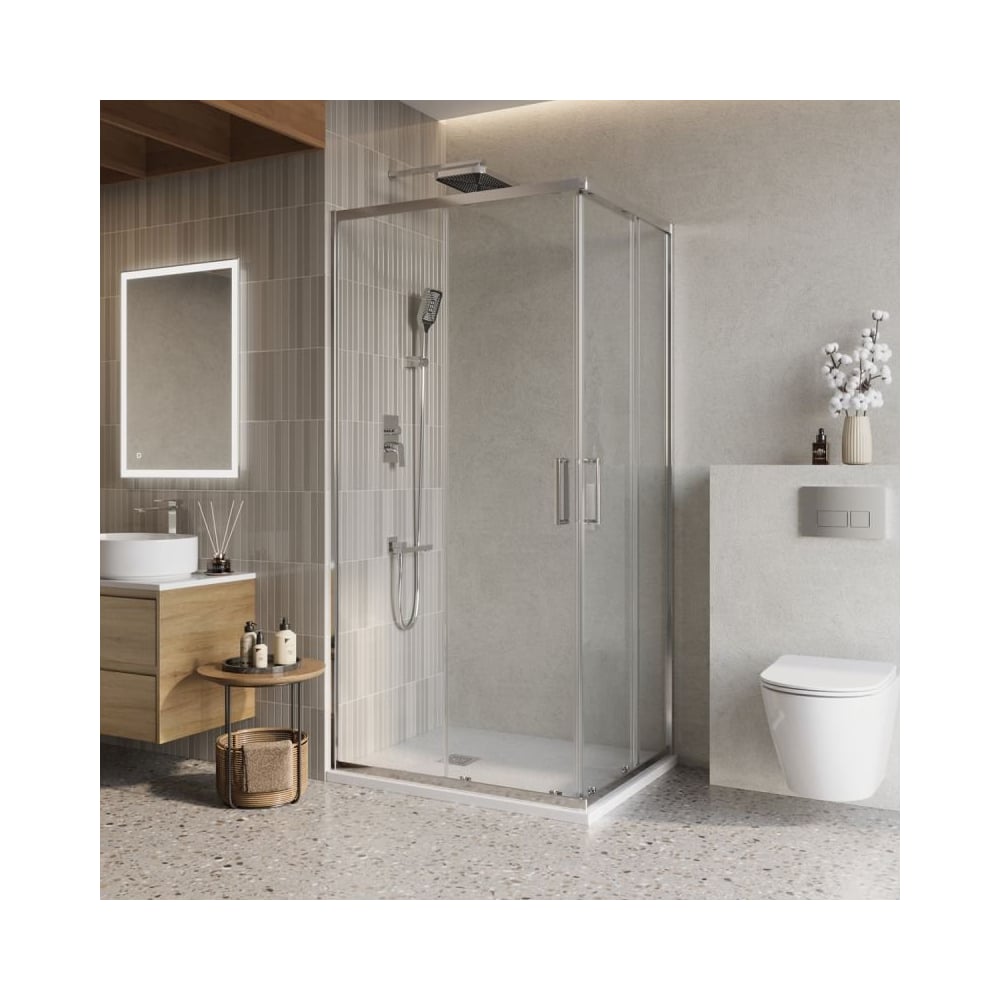 Изображение товара Душевой уголок BelBagno LUCE-AH-2 1000x800 мм с раздвижными дверями