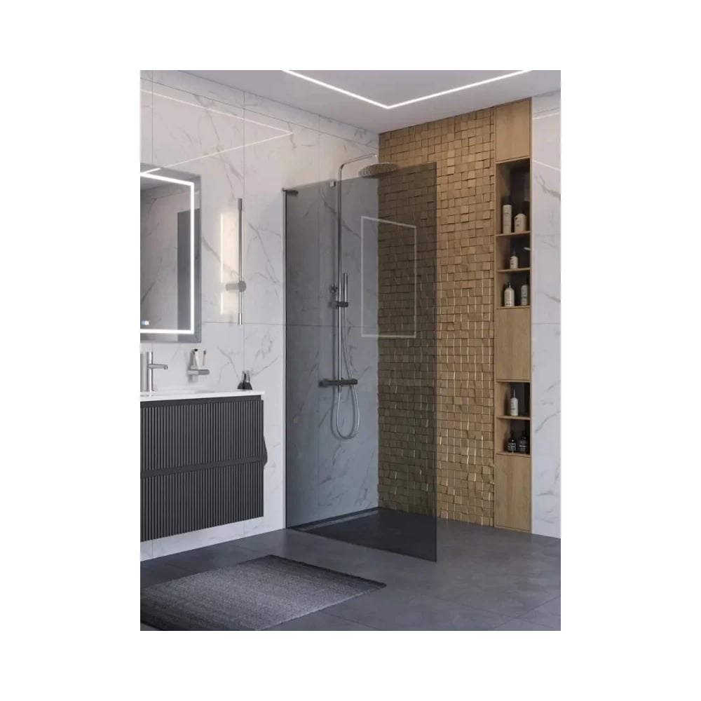 Душевая перегородка BelBagno UNO-L-1-TB-100-GR-Cr