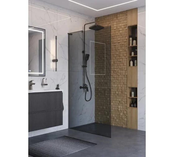 Изображение товара Душевая перегородка BelBagno UNO-L-1-TB-100-GR-GM