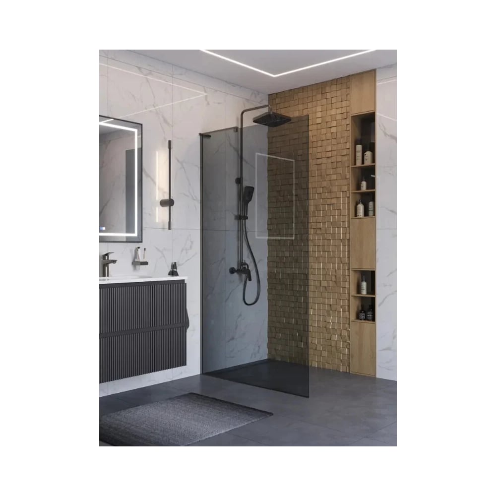 Душевая перегородка BelBagno UNO-L-1-TB-110-GR-GM