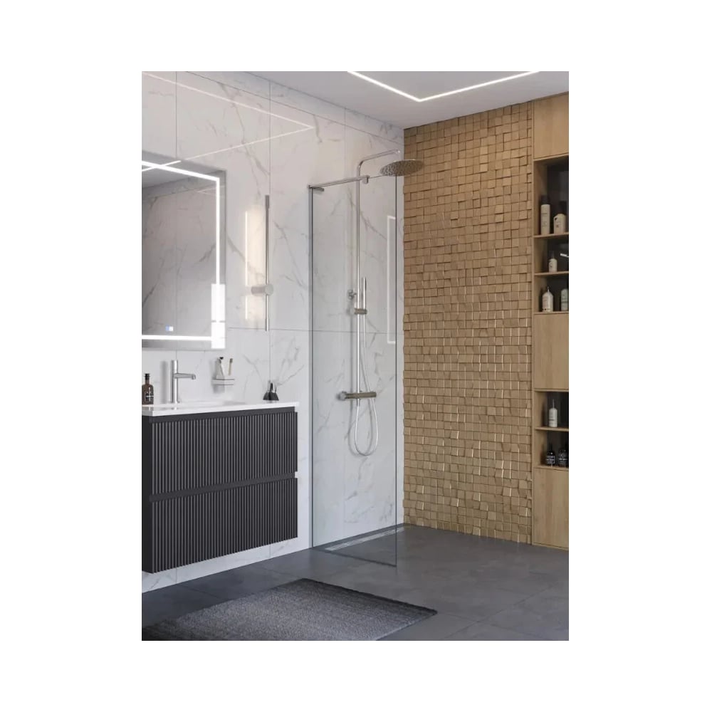 Изображение товара Душевая перегородка BelBagno UNO-L-1-TB-90-C-Cr Изображение товара Душевая перегородка BelBagno UNO-L-1-TB-90-C-Cr