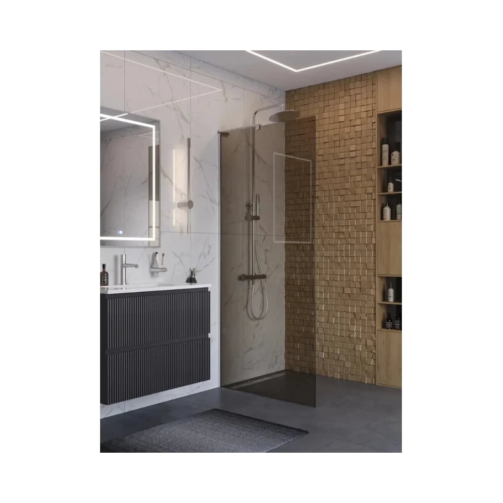 Изображение товара Душевая перегородка BelBagno UNO-L-1-TB-90-BR-Cr