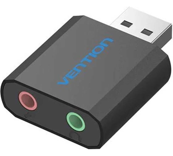 Изображение товара Внешняя звуковая карта VENTION USB черная VAB-S17-B