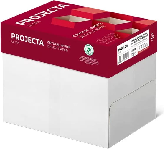 Изображение товара Бумага офисная Technoevolab Projecta Ultra А4, КОМПЛЕКТ 5 пачек, 80г/м² 500л Класс А UT-00000212