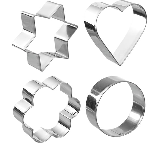Изображение товара Формочки для печенья MARMITON Классика 6 см, 4 шт, нержавеющая сталь 17060