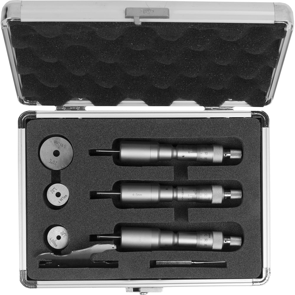 Изображение товара Набор нутрометров микрометрических 3-точечных SHAN 3-6 0,001 у/к ГРСИ 93602-24 с поверкой 1218072