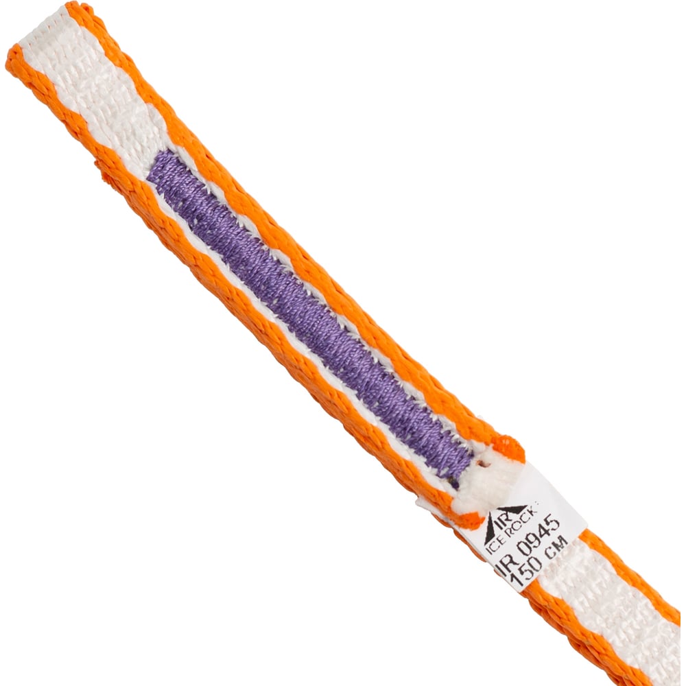 Петля из дайнемы оранжево-белая для такелажа ICE ROCK IR 0945.orange 150 см, шир. 10 мм