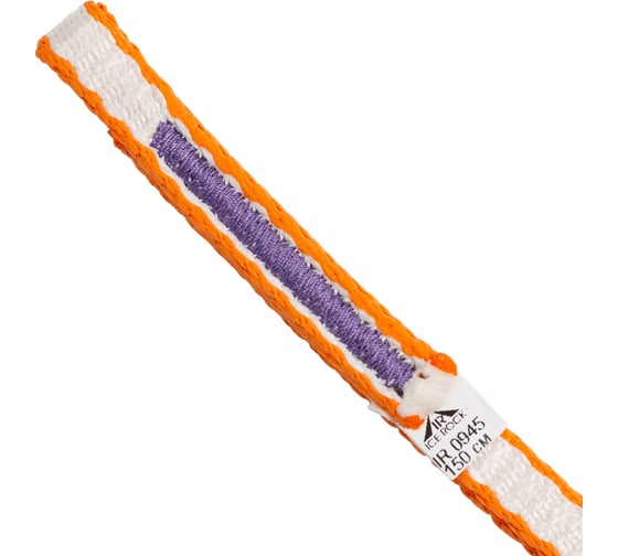 Изображение товара Петля из дайнемы оранжево-белая для такелажа ICE ROCK IR 0945.orange 150 см, шир. 10 мм