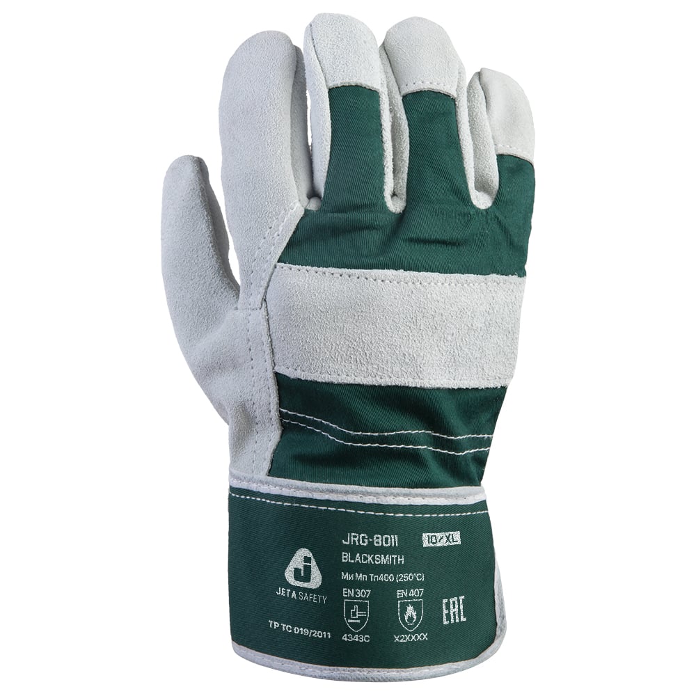 Изображение товара Перчатки комбинированные кожаные краги из спилка А, размер 10/XL Jeta Safety JRG-8011