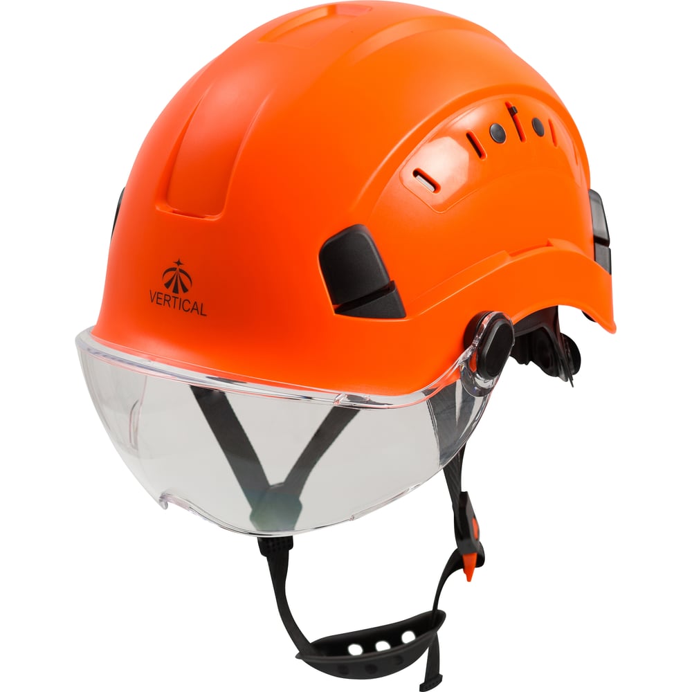 Изображение товара Комплект: каска защитная и светлый визор для промышленной безопасности Vertical Zenon оранжевый ver 1412-2.O