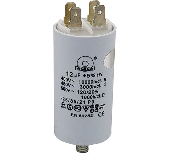 Изображение товара Конденсатор Amperin CBB60 12мкФ 450V (4 клеммы, крепление болтом) 304003 083810