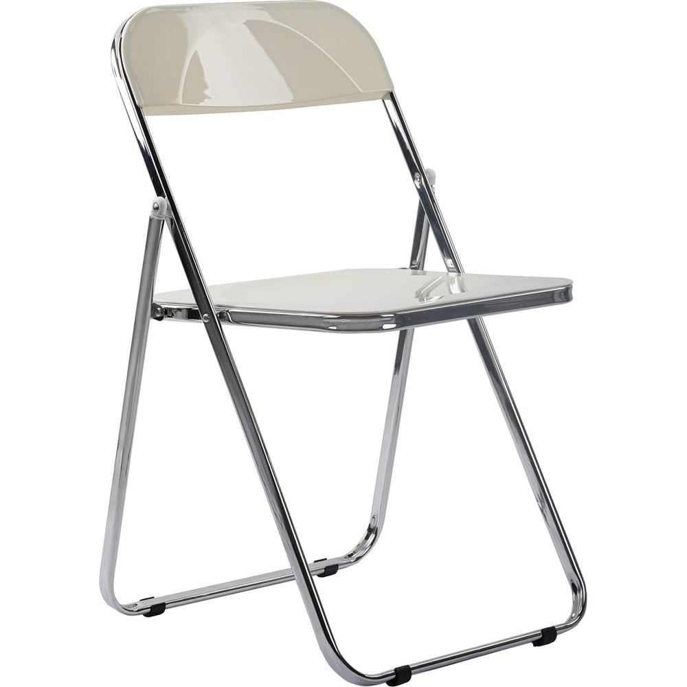 Изображение товара Стул офисный складной BRABIX глянцевый белый Style CF-015, хромированный каркас, пластик, 533249