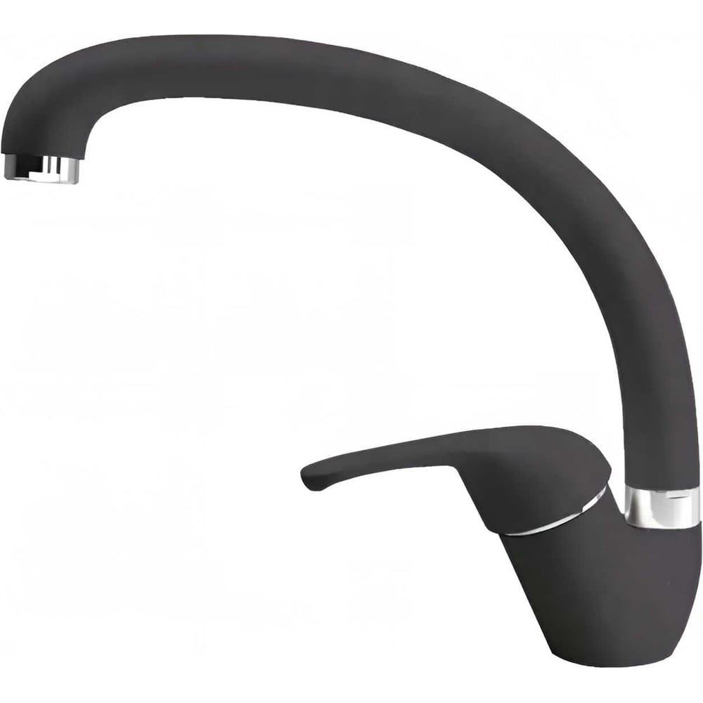 Изображение товара Смеситель для кухни однорычажный ООО ПКФ Сварком высокий излив, Черный (уп/1шт) СанТех s021683