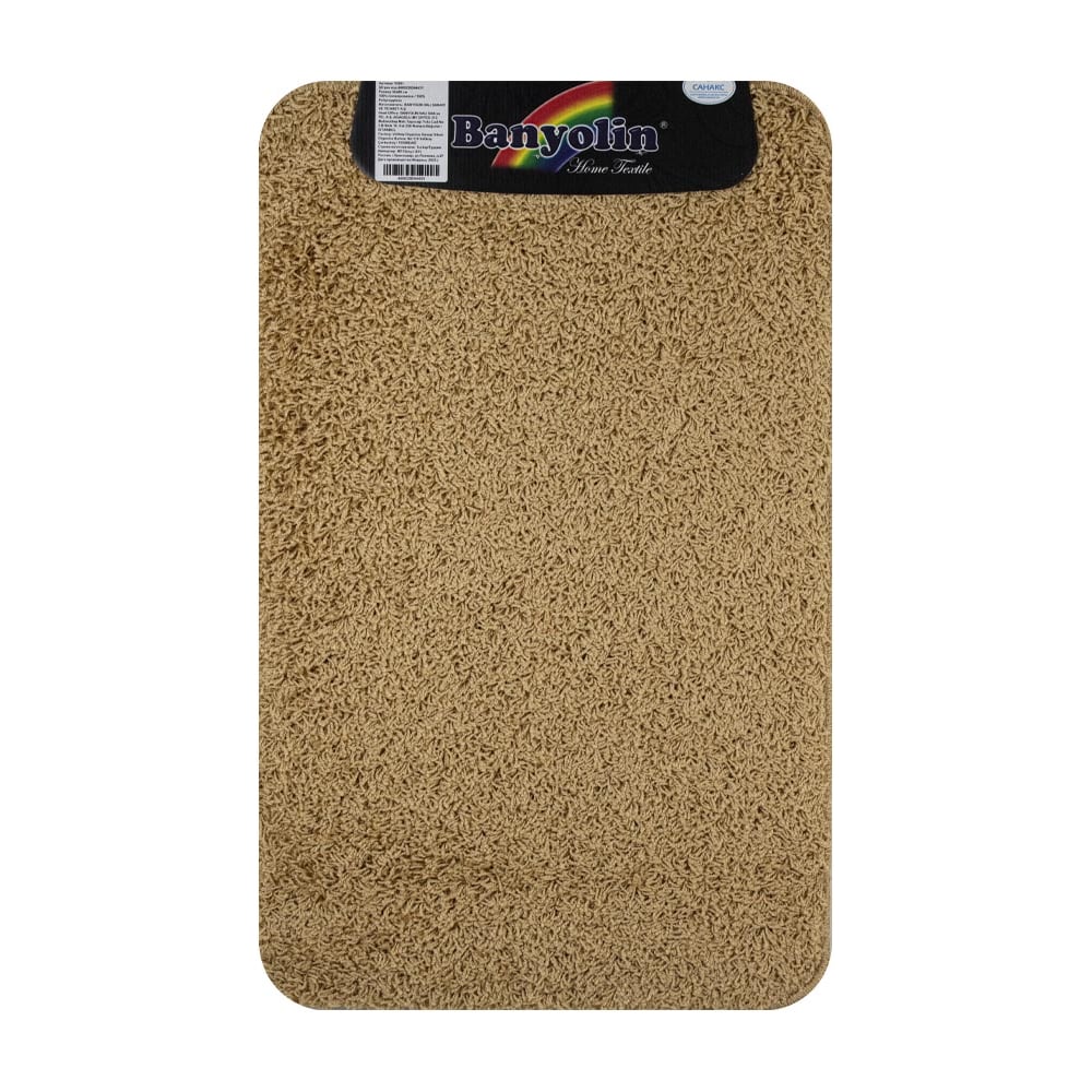 Изображение товара Коврик в ванную ШАГГИ ЭКО одинарный, КОФЕ с МОЛОКОМ, 50х 80 см, 100% полиэстер, ворс 20 мм Санакс 10301