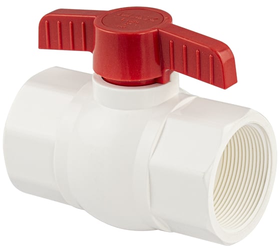 Изображение товара Кран шаровый Санакс 2" г/г, ручка-рычаг, серия МАКплюс, из АБС пластика, в пакете, цвет БЕЛЫЙ. M470-2