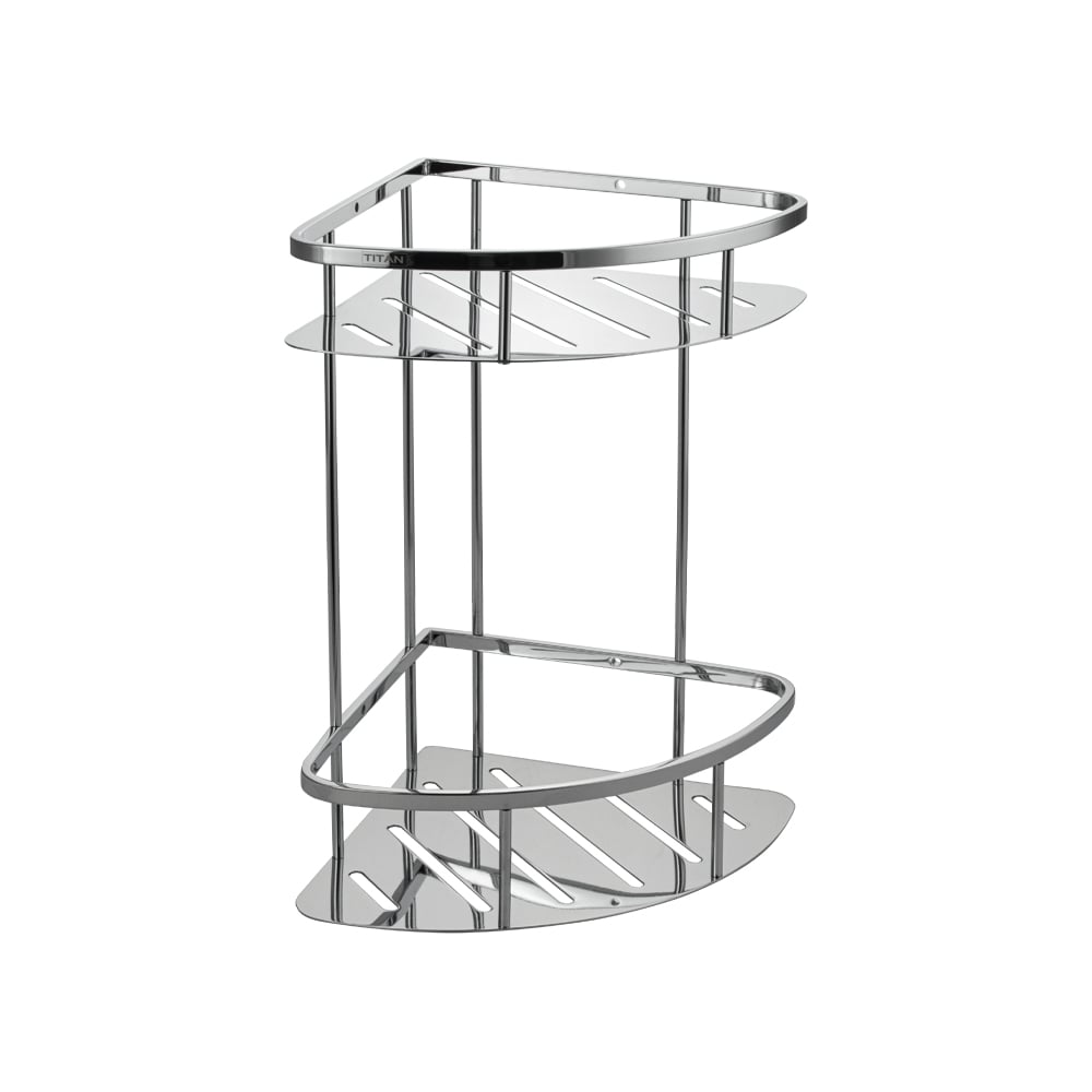 Изображение товара Полочка угловая овальная двойная ТИТАН Хром GFmark 77351