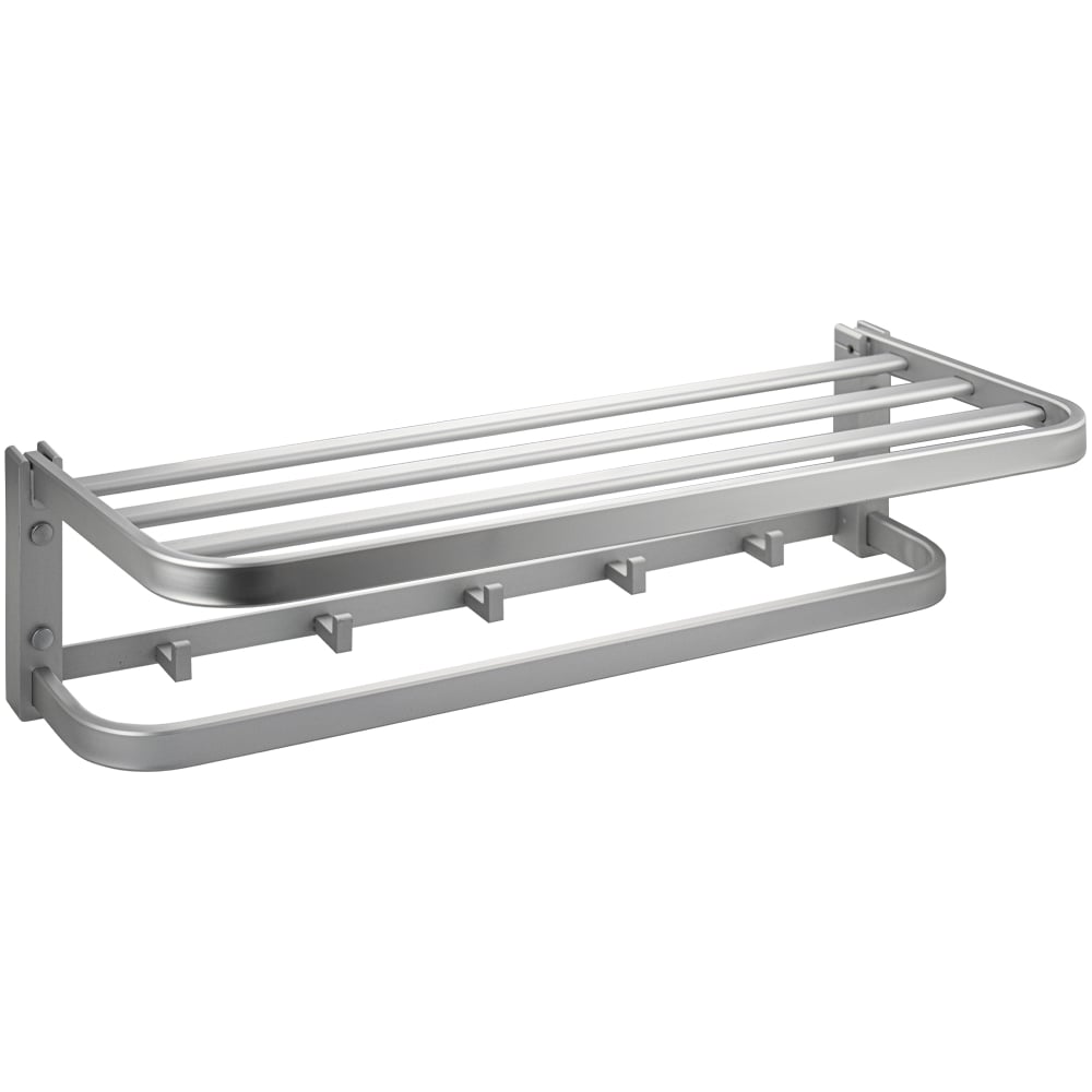 Изображение товара Полка для полотенца с опорой, из алюминия, серия ТИТАН, цвет СЕРЫЙ. GFmark 76140