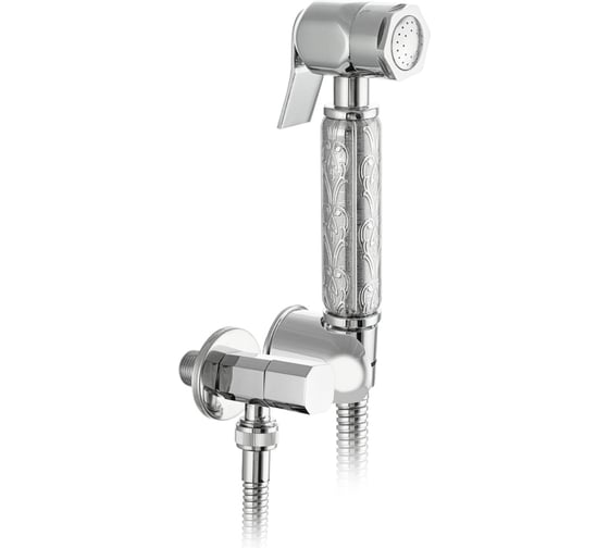 Изображение товара Набор биде гигиенический (шаровый кран + лейка + шланг), металлический, хромированный МАГНУС 2055