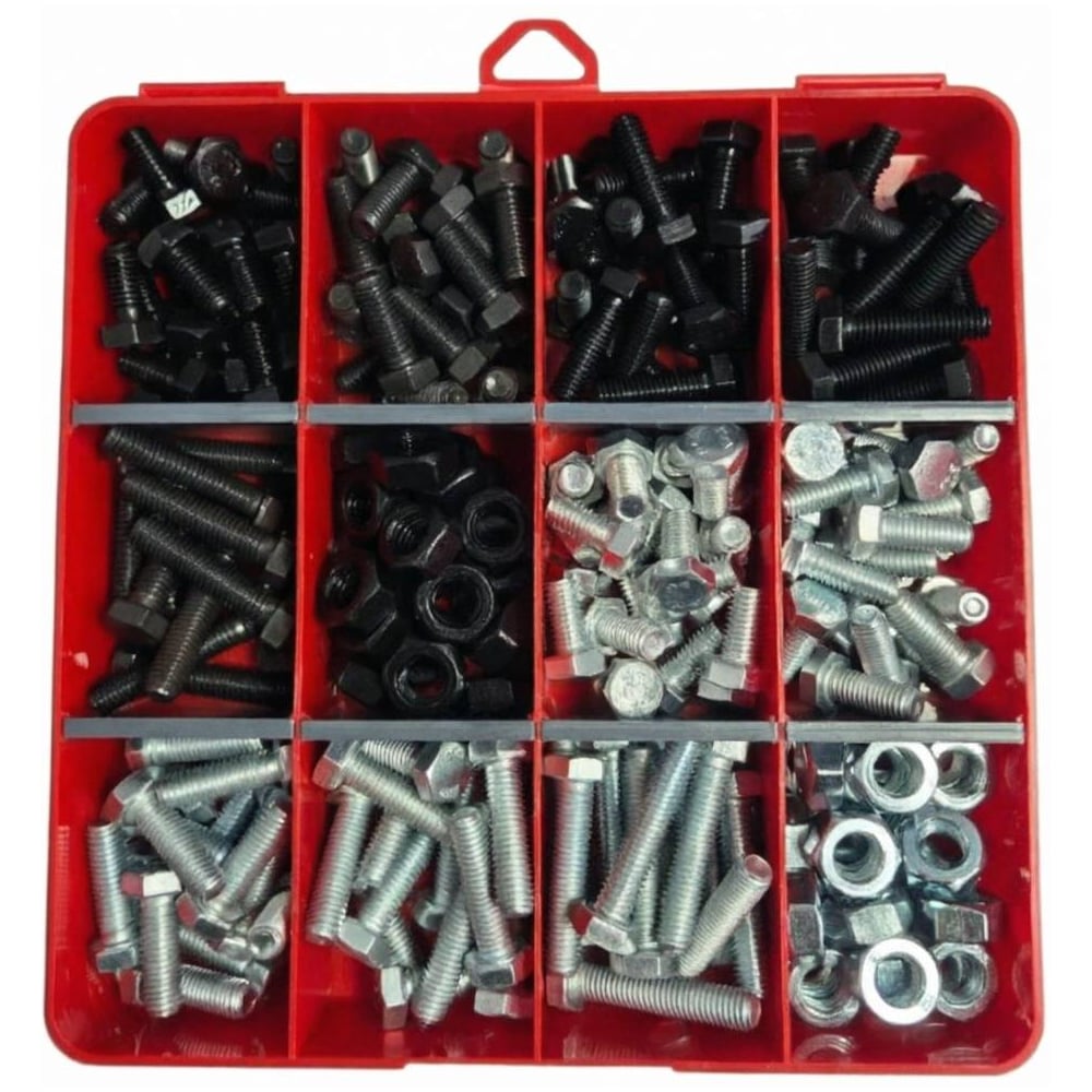 Изображение товара Болты М8 с гайками в органайзере, оксидированная/черненая, набор