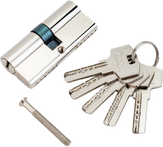 Изображение товара Цилиндр замка ключ/ключ DORF компьютерный,5 ключей, никель 45*45 COM_DORF_90(45х45)_k_k