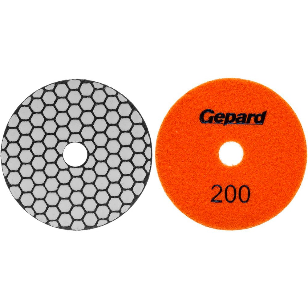 Шлифкруг алмазный гибкий GEPARD 100мм P200 сухой (GP5023-200) ЦЗ-0921171370