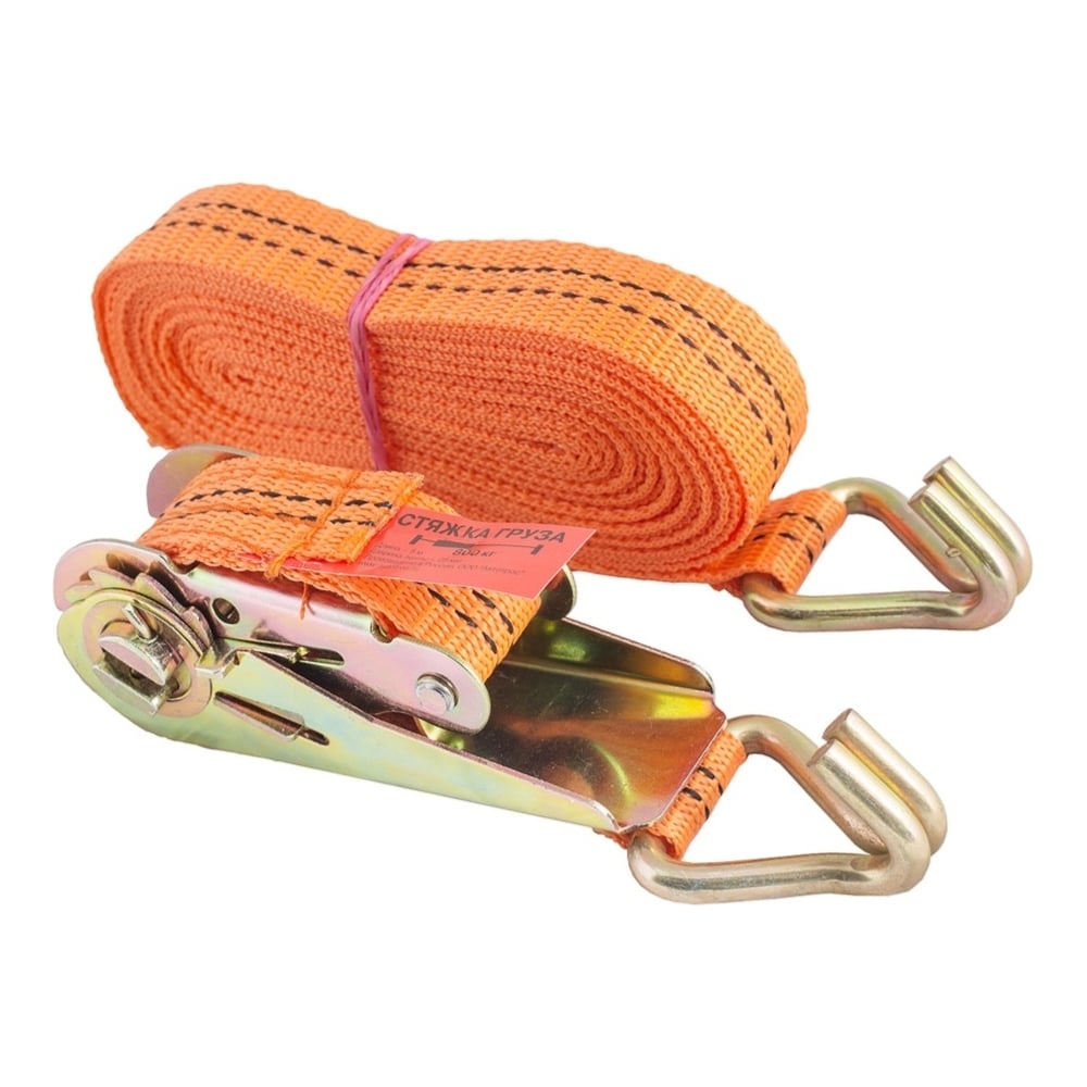 Изображение товара Стяжной ремень Avto Vins 5м 25мм 800кг ремень с крюками и фиксатором
