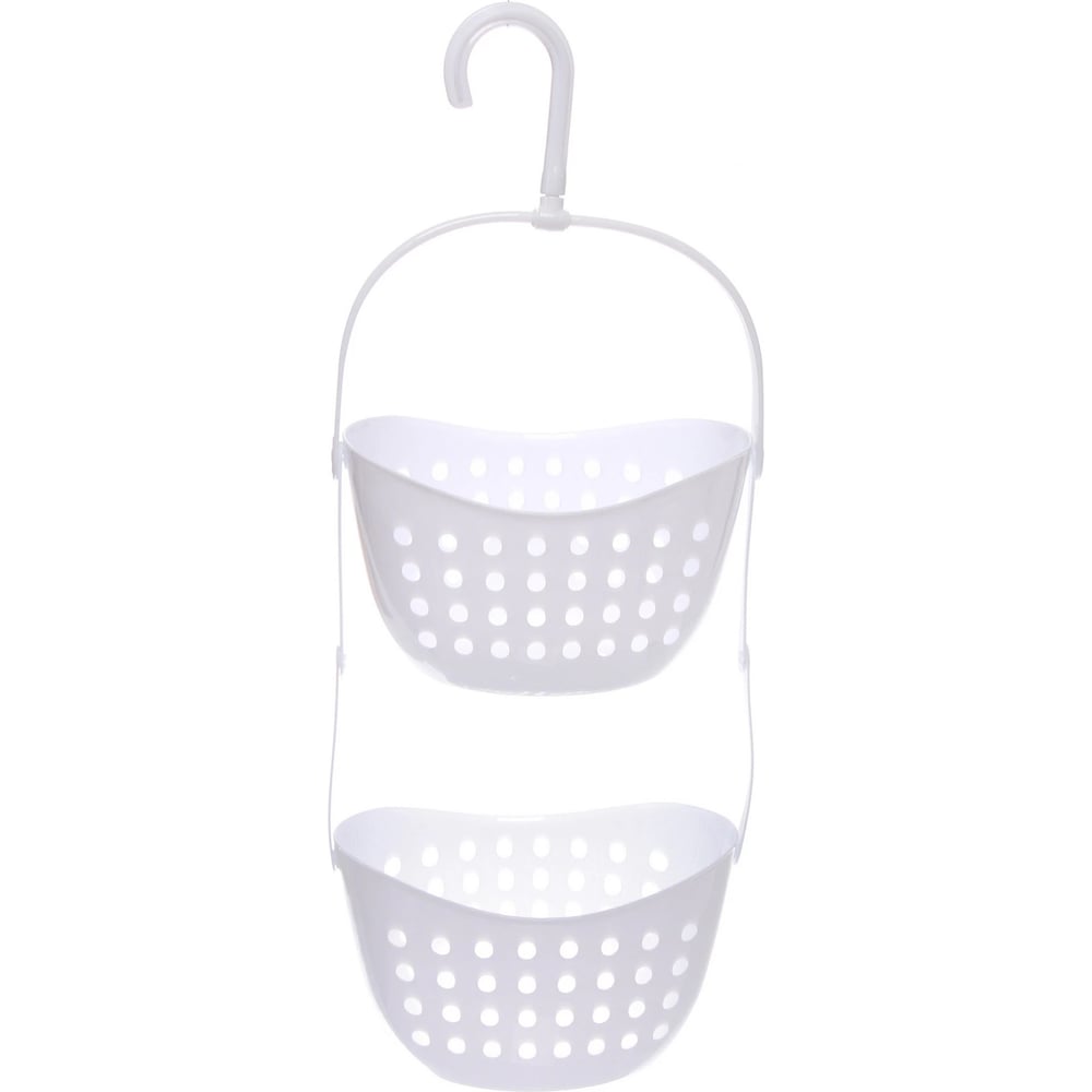 Изображение товара Корзина-органайзер для хранения Селфи подвесная ЛЕНАРО, цвет белый, две секции, 23*16*57см 980-0068