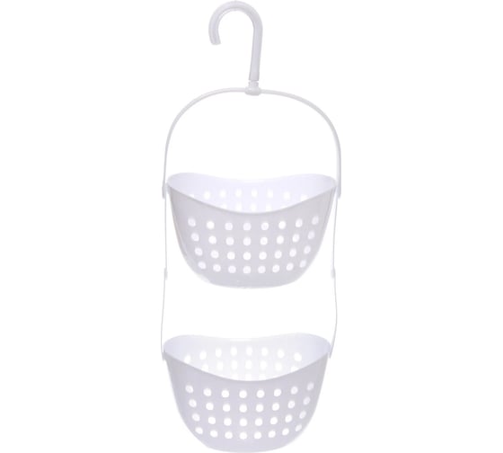 Изображение товара Корзина-органайзер для хранения Селфи подвесная ЛЕНАРО, цвет белый, две секции, 23*16*57см 980-0068