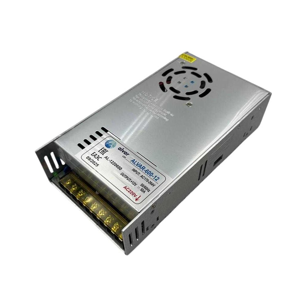 Изображение товара Блок питания Alvar AL-1220600 12 В 600 Вт с вентилятором